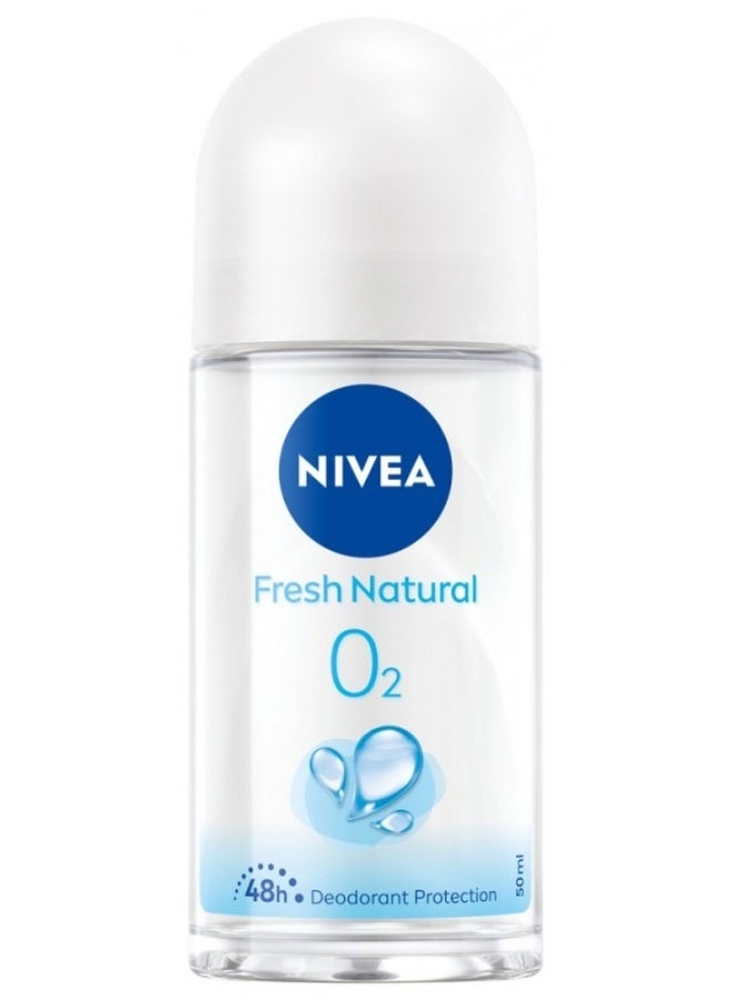Nivea Fresh Natural O2 Deodorant Protection 48H Roll-On 50 ml
